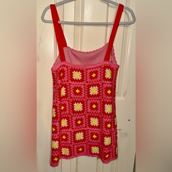 Zara Crochet Square-Pattern Mini Dress - Picture 3 of 4
